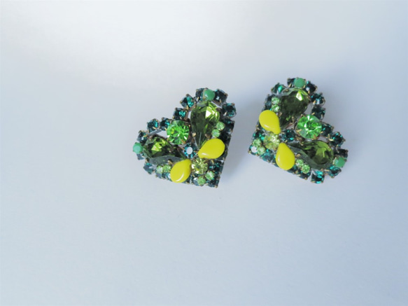 ヴィンテージビジューイヤリング ハート vintage earrings bijou <ER2-0420> 6枚目の画像