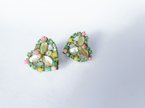 ヴィンテージビジューイヤリング ハート vintage earrings bijou