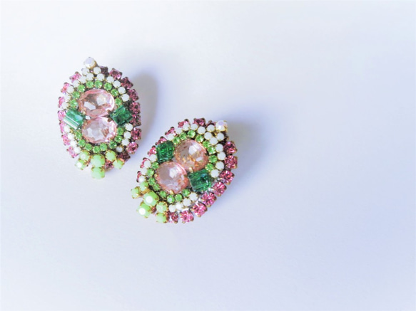 ヴィンテージビジューイヤリング vintage earrings bijou <ER1-0420> 1枚目の画像