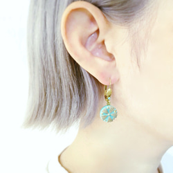 ヴィンテージガラスボタン ピアス vintage btn earrings <PE8-0420> 4枚目の画像