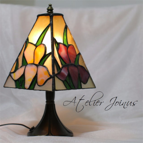 アヤメ】 -ステンドグラスランプ- スタンドライト・テーブルランプ