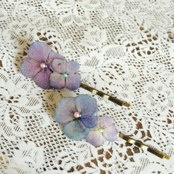 金古美の紫陽花ヘアピン 2枚目の画像