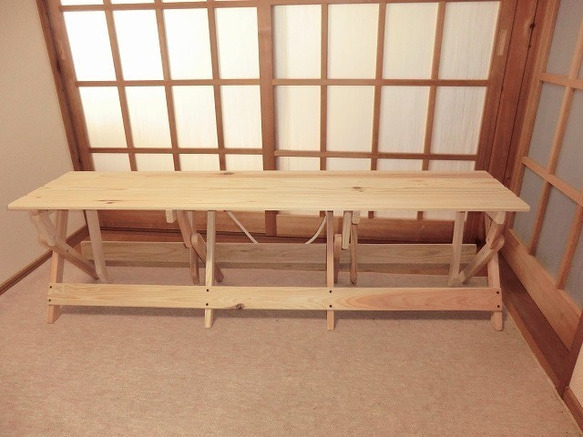 杉折りたたみベンチ（幅150cm) 1枚目の画像