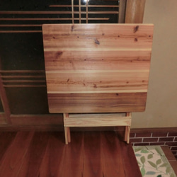 杉折りたたみテーブル(幅70cm、奥行き60cm、高さ70cm) 4枚目の画像