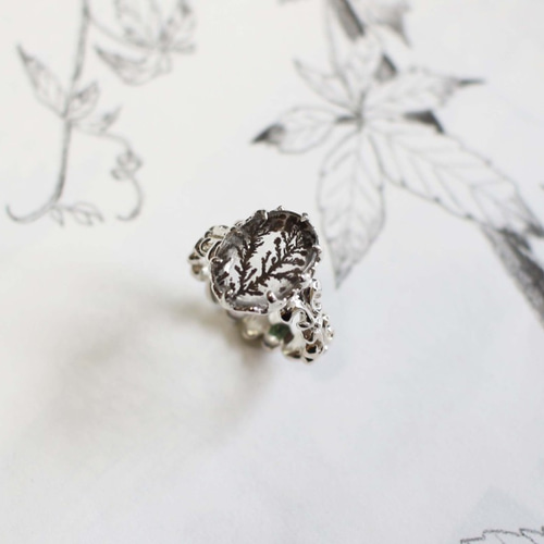 デンドリティック　リング(シルバー925) デンドリティック アゲート リング / Dendritic Agate Ring m12