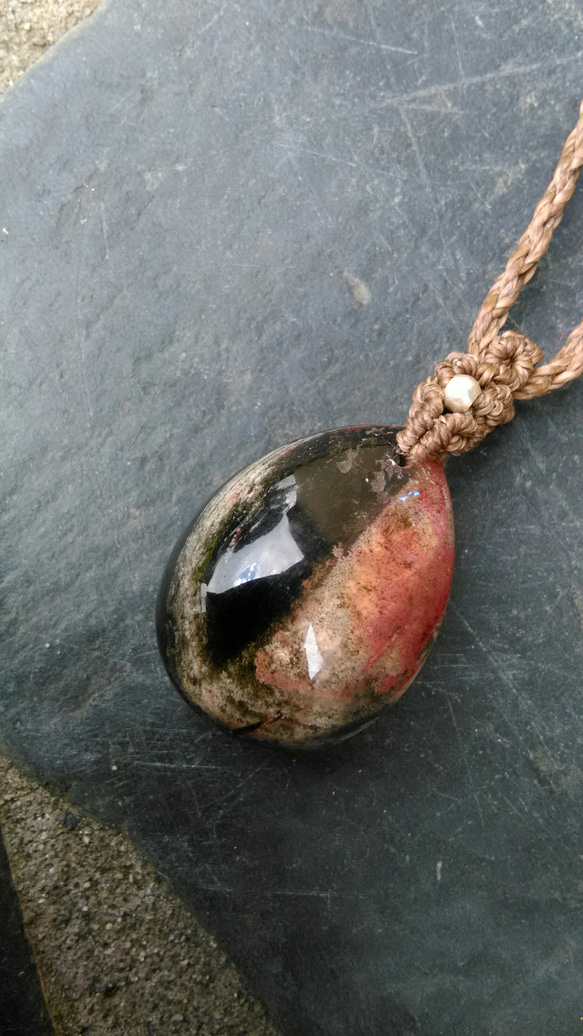 [巴西]花園石英天然水晶花邊吊墜[PEN-360] 第3張的照片