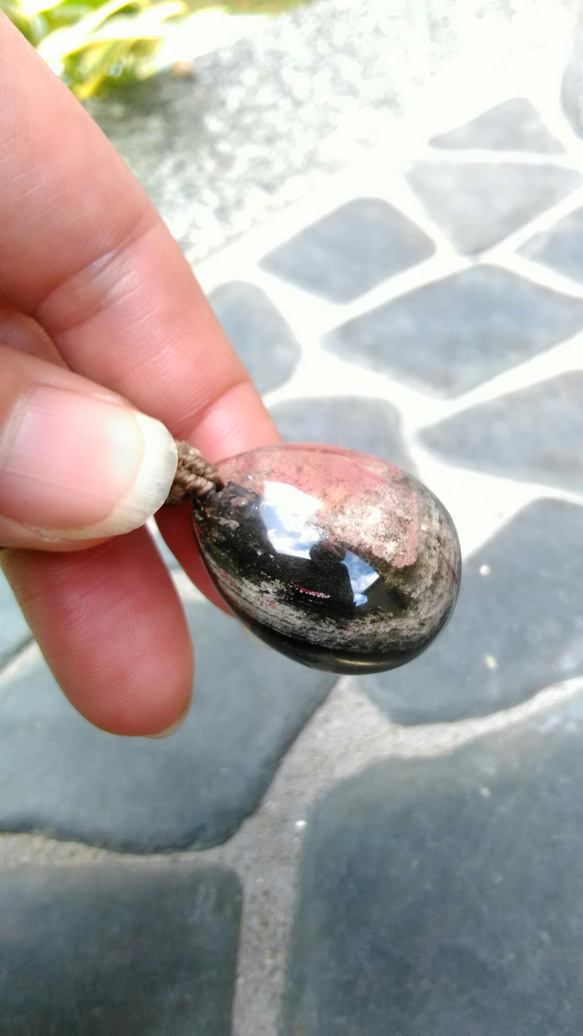 【ブラジル産】ガーデンクォーツの天然石マクラメペンダント[PEN-360] 4枚目の画像