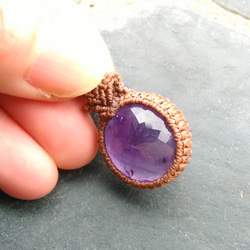 紫水晶天然石花邊吊墜[PEN-413] 第3張的照片