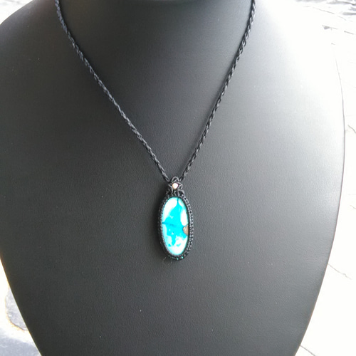 «special collection»大粒イラン産ターコイズマクラメネックレス special collection»大粒イラン産ターコイズマクラメネックレス