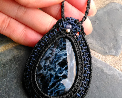 ピーターサイトの天然石マクラメペンダント[PEN-443] ネックレス