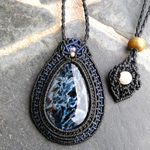 ピーターサイトの天然石マクラメペンダント[PEN-443] ネックレス