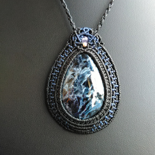 ピーターサイトの天然石マクラメペンダント[PEN-443] ネックレス