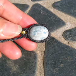 【糸魚川産】コバルト翡翠の天然石マクラメペンダント[PEN-535] 3枚目の画像