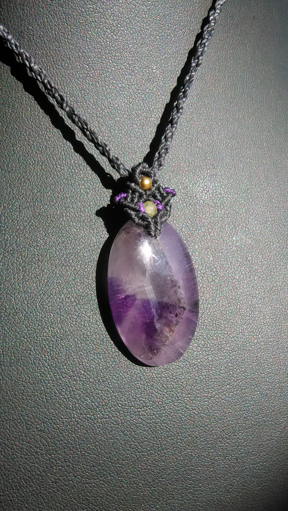 梯形紫水晶天然石紫水晶吊墜[PEN-545] 第1張的照片