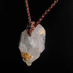 マスタークリスタル（ダブルポイント）水晶の天然石マクラメペンダント[PEN-598] 7枚目の画像