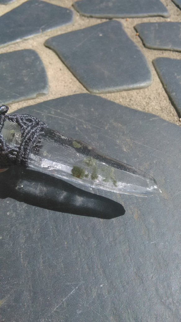 大師級水晶（自愈）和綠松石天然石花邊吊墜[PEN-636] 第3張的照片