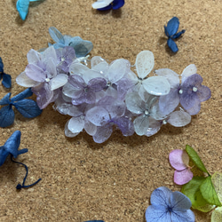 爽やかな風  ラベンダー色のバレッタ紫陽花ヘアアクセサリー 再販  紫陽花ハンドメイド2024 3枚目の画像