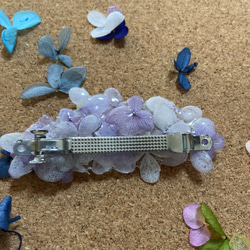 爽やかな風  ラベンダー色のバレッタ紫陽花ヘアアクセサリー 再販  紫陽花ハンドメイド2024 4枚目の画像