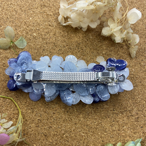 夏空ブルースカイ 紫陽花バレッタ 新色⸜(๑'ᵕ'๑)⸝ 紫陽花