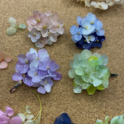 虹色グラデーション紫陽花入りのバレッタ♡ 紫陽花のバレッタ（紫） バレッタ 8gatu 通販 5766387｜Creema