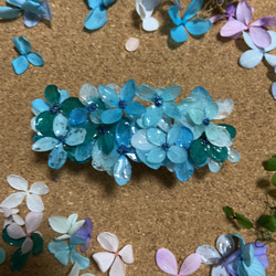 紫陽花バレッタ 新作 4色 夏の陽射しにもcute♪ バレッタ 櫻子 通販