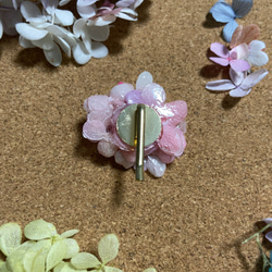 桃色   桃の花カラー紫陽花のポニーフック 4枚目の画像