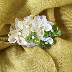 優しいスカーフどめ、アナベル紫陽花のナチュラルカラー母の日に  お好きな色でも、受注受けます！再販まつり2023 4枚目の画像