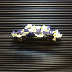 再販×9  空色の紫陽花のバレッタ紫陽花ハンドメイド2023 3枚目の画像