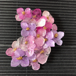 再販×8新色 ラズベリー ナチュラルなブローチアナベル紫陽花 5枚目の画像