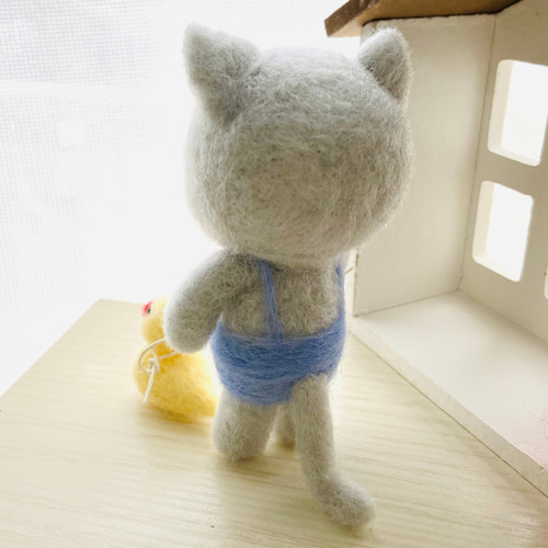 羊毛フェルト お散歩猫ちゃん(ぬいぐるみ) 羊毛フェルト 羊毛フェルト お散歩猫ちゃん(ぬいぐるみ) 羊毛フェルト
