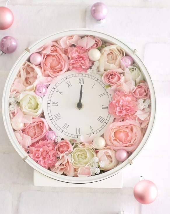 ピンクのお花がいっぱい＊花時計　ギフトボックス付き 2枚目の画像
