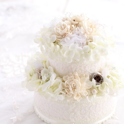White Flower Cake　フラワーケーキ 2枚目の画像