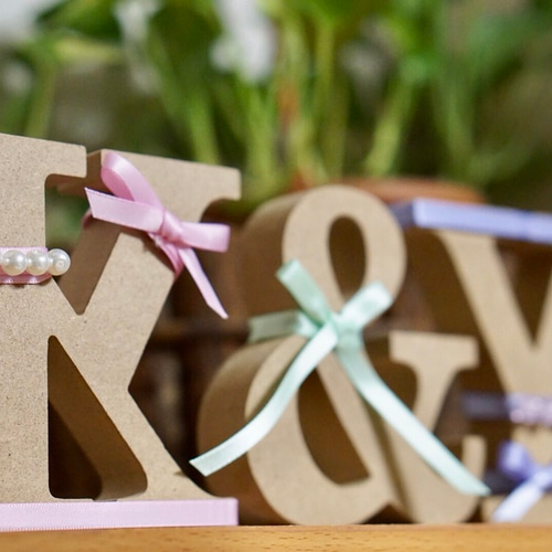 イニシャルオブジェ リボン その他オーダーメイド ショコラmama