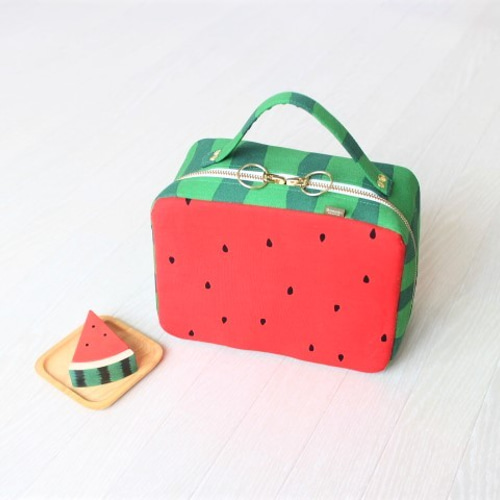 受注制作』四角いスイカのトランクポーチ（特集掲載作品） ポーチ