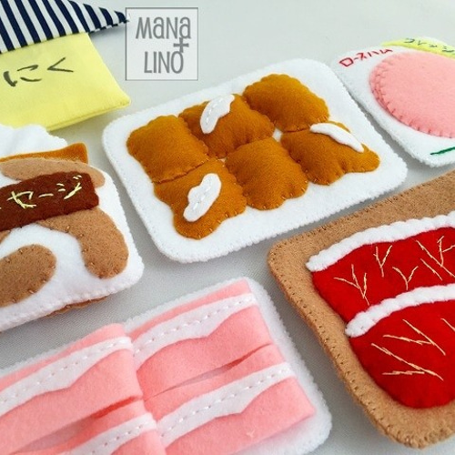 フェルトのおままごと：スーパーマーケット肉屋さん おもちゃ・人形 