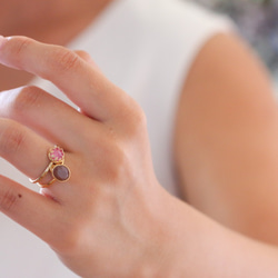[九月的誕生石]粉紅藍寶石滿月戒指 第3張的照片