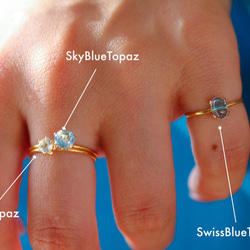 [11月誕生石]瑞士藍色托帕石橢圓形S戒指 第2張的照片