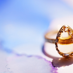 [11月誕生石]黃水晶梨形L形戒指 第1張的照片