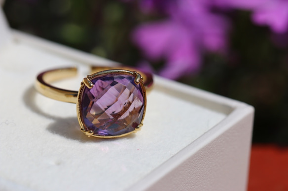 【限量庫存】【二月生辰石】紫水晶石英戒指 第1張的照片