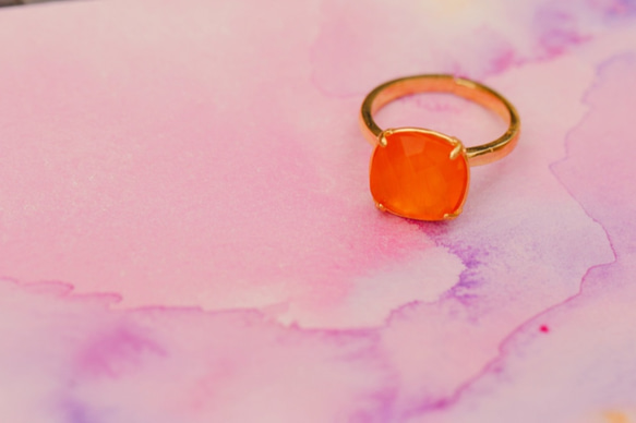 【宝石質/9〜13号】quartz ring Carnelian カーネリアン 天然石リング 1枚目の画像