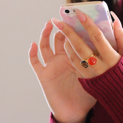 【宝石質/9〜13号】quartz ring Carnelian カーネリアン 天然石リング 5枚目の画像