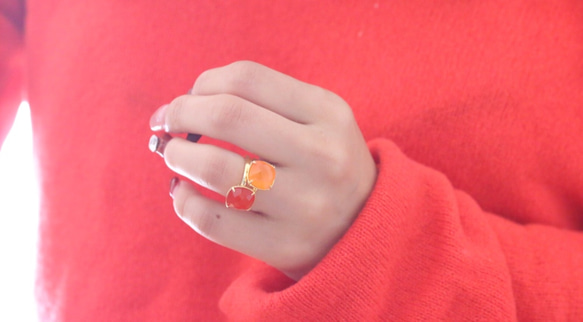 【宝石質/9〜13号】quartz ring Carnelian カーネリアン 天然石リング 6枚目の画像