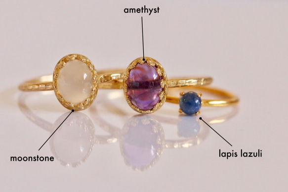 [二月誕生石]紫水晶橢圓形戒指 第4張的照片