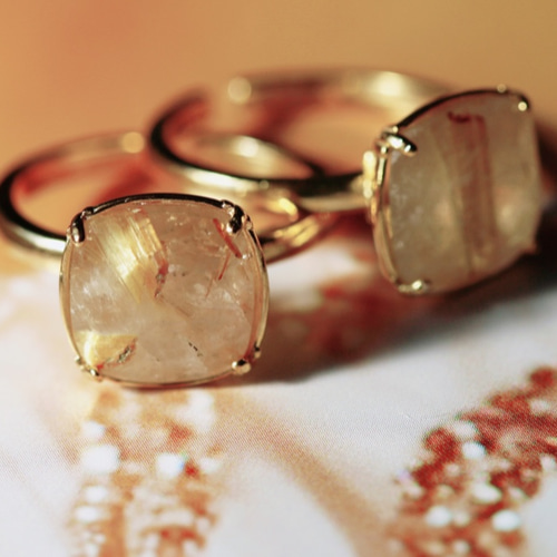 Golden Rutile quartz ring ゴールデンルチルクォーツリング