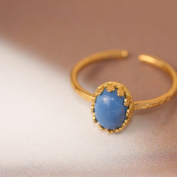 [十月誕生石]藍色蛋白石橢圓形戒指 第2張的照片