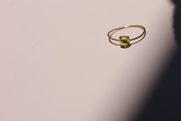 [August Birthstone]橄欖石10K圓形4枚戒指 第3張的照片
