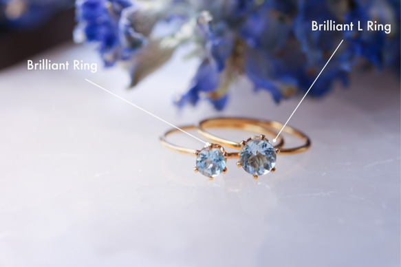 [三月誕生石]海藍寶石輝煌L形戒指 第7張的照片