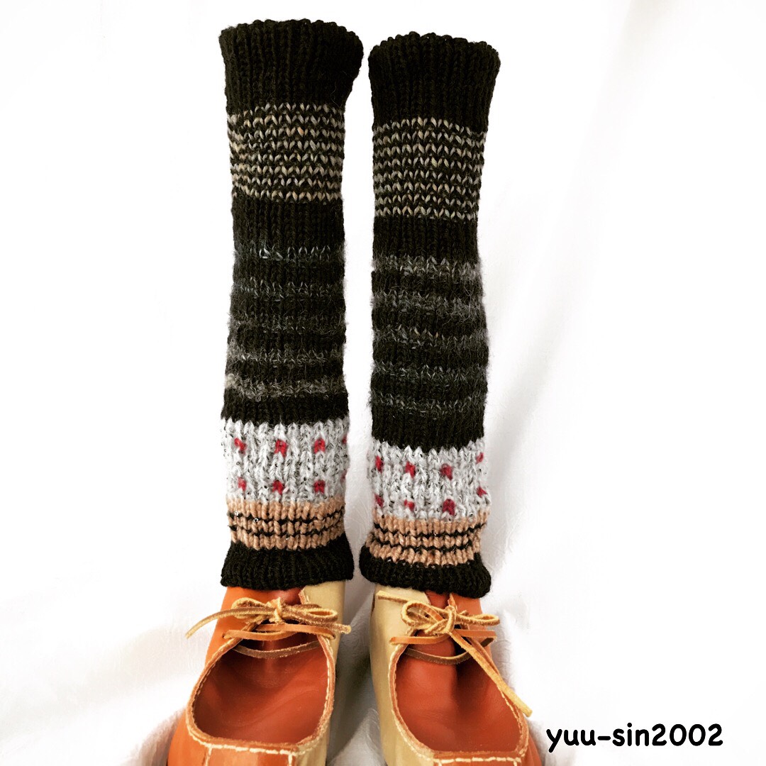 大人なマルチカラーのレッグウォーマー(bl)