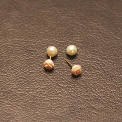 le sucre ー rose pompon Studded Pierce（片耳） 2枚目の画像