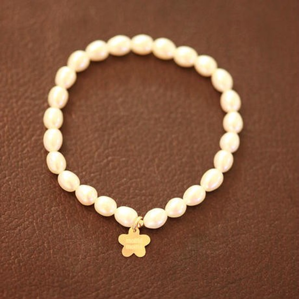 boule de neige  ー Bracelet Perle riz 2枚目の画像